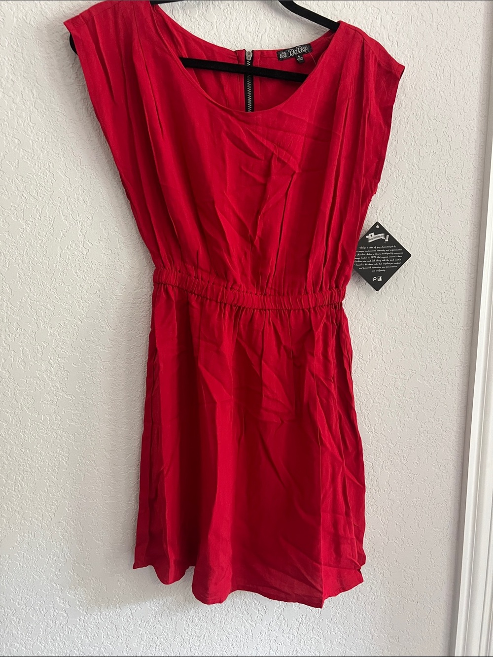BeBop Red Sleeveless Mini Dress with Elastic Waist